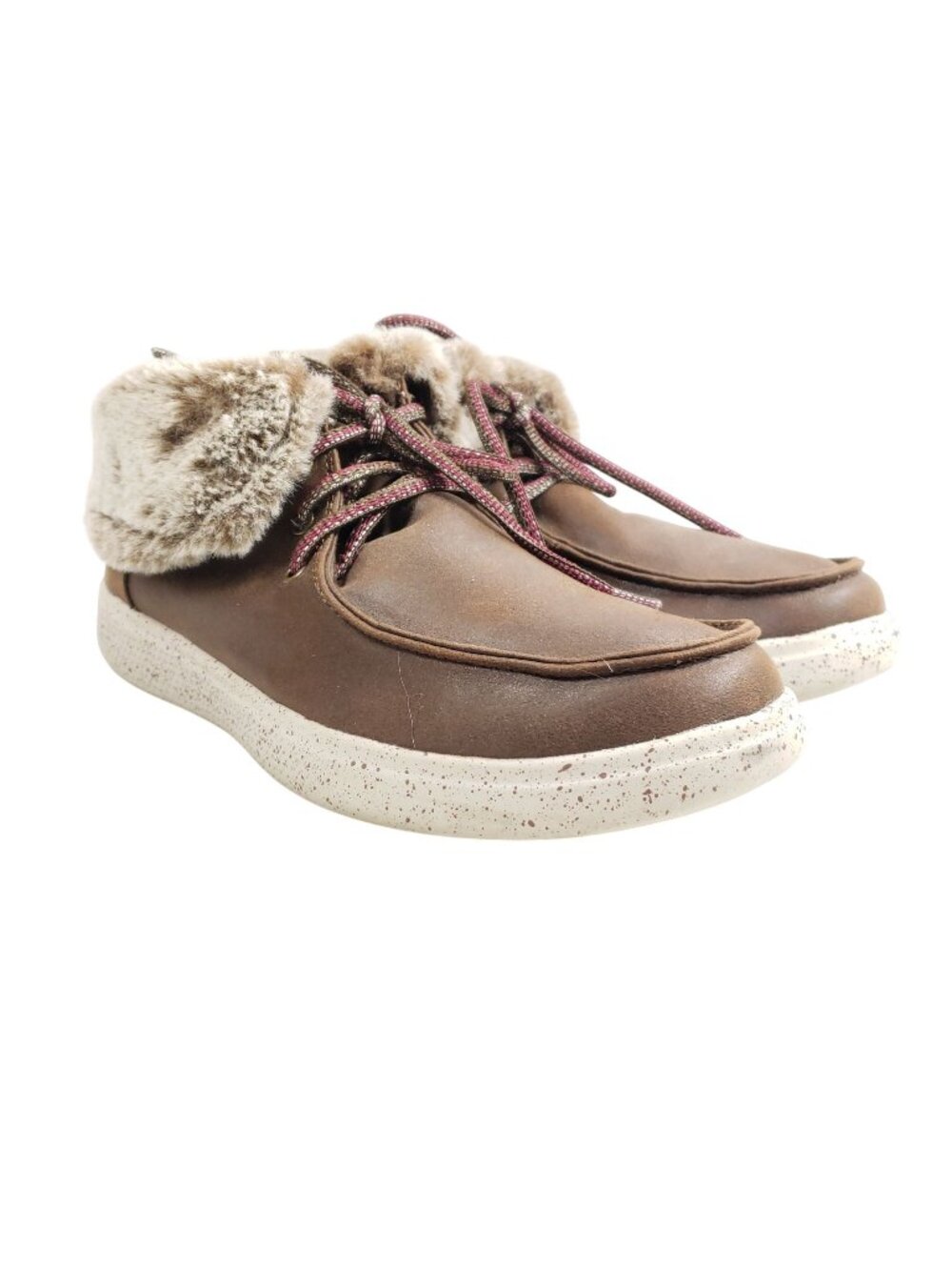 Bobs By Skechers Womens Size 10 Brown Faux Fur Lined Moccasin Booties